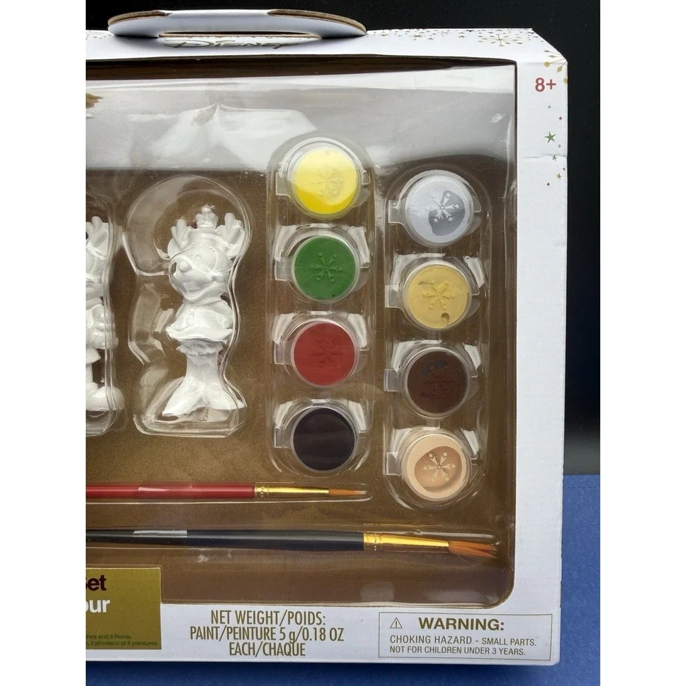 Disney Store Mickey and Minnie Mouse Christmas Ornament Paint Kit Set New In Box